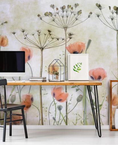 growing poppies wall mural