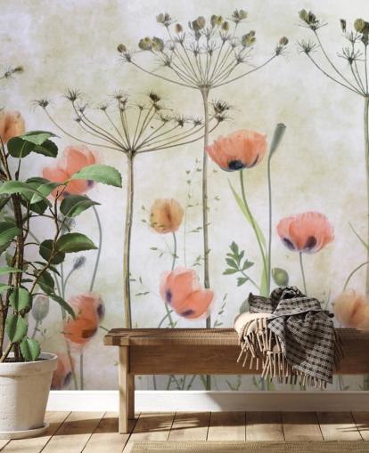 growing poppies wall mural