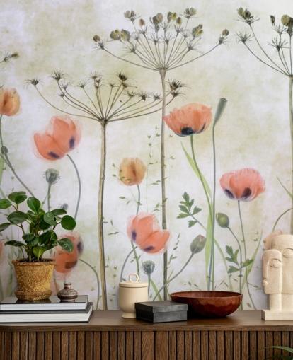 growing poppies wall mural growing poppies wall mural