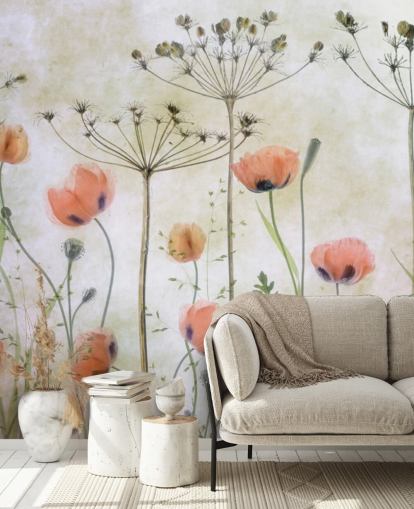 growing poppies wall mural