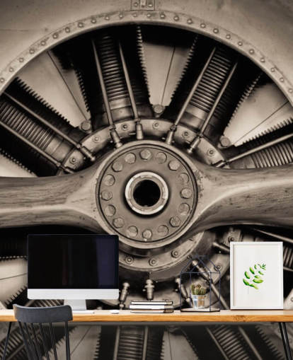 Vintage-Flugzeug-Propeller-Nahaufnahme Tapete