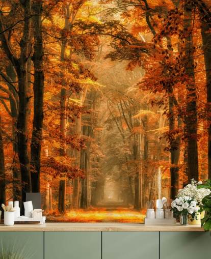 papier peint mural de la forêt d'automne