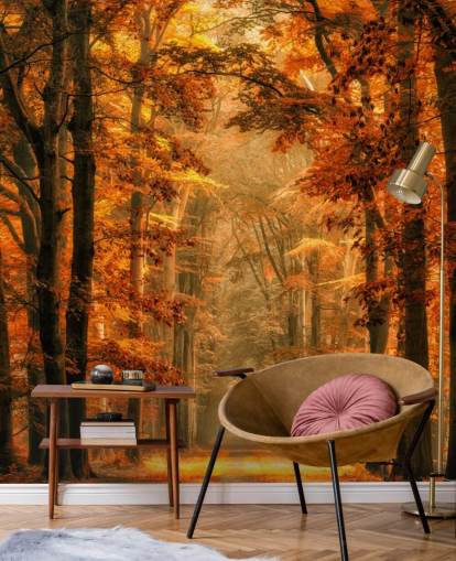 papier peint mural de la forêt d'automne