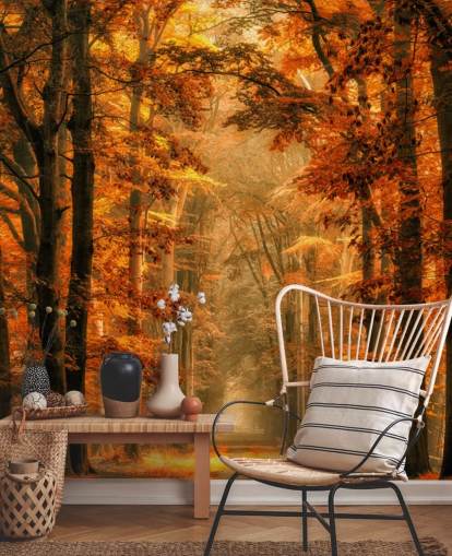 carta da parati murale con foresta autunnale carta da parati murale con foresta autunnale