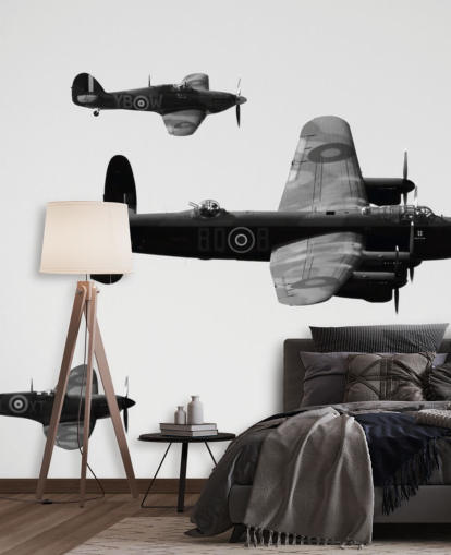 black and white airplane wallpaper