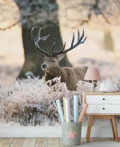 hert in de winter achtergrond