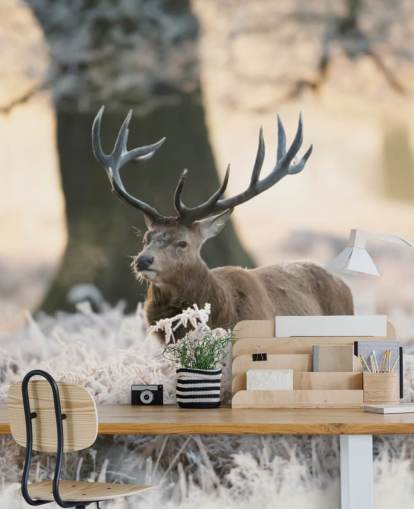 hert in de winter achtergrond