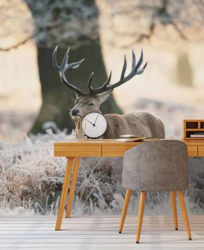 hert in de winter achtergrond