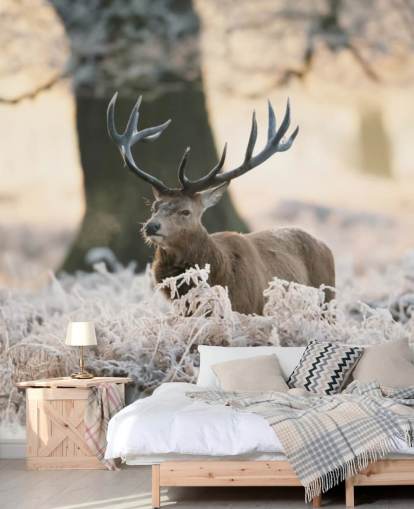 hert in de winter achtergrond