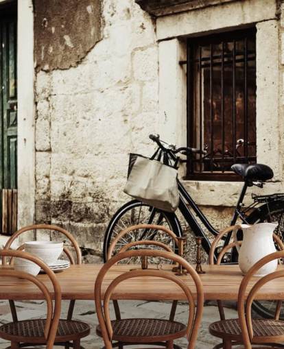 Bicycle Leaning on Wall Wallpaper