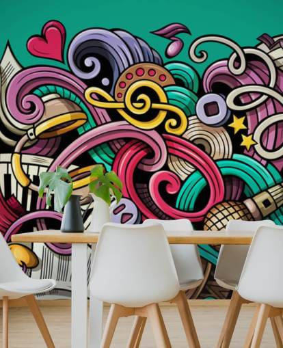 bunte Instrumente Graffiti-Tapete