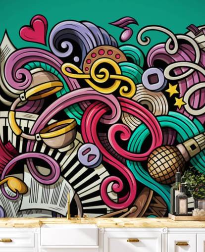 papel de parede colorido graffiti instrumento papel de parede colorido graffiti instrumento