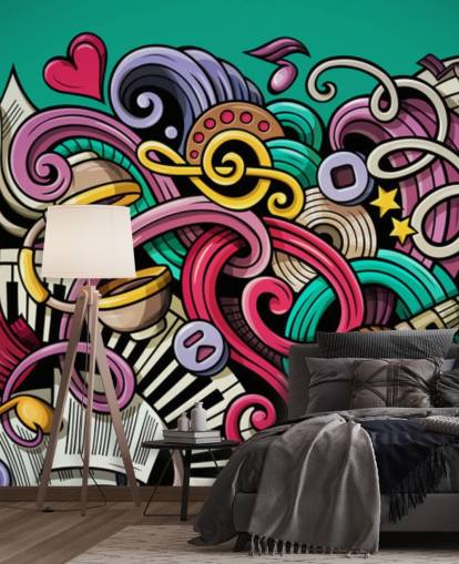 bunte Instrumente Graffiti-Tapete bunte Instrumente Graffiti-Tapete