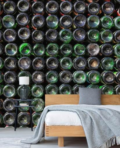 Mural de pared Botellas de vino verde viejo