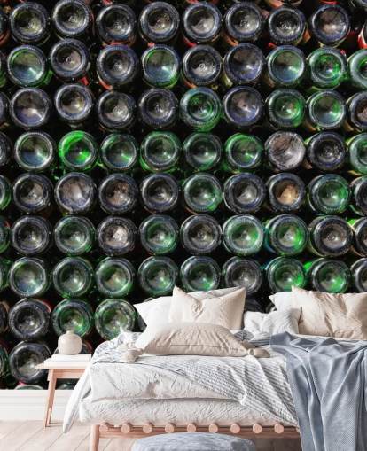 Mural de pared Botellas de vino verde viejo
