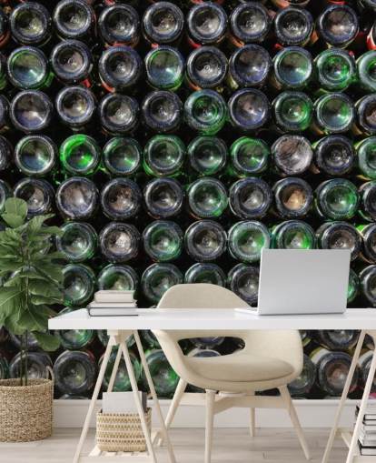 Mural de pared Botellas de vino verde viejo