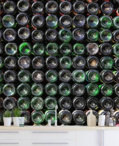 Mural de pared Botellas de vino verde viejo