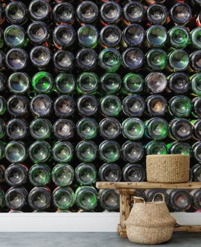 Mural de pared Botellas de vino verde viejo