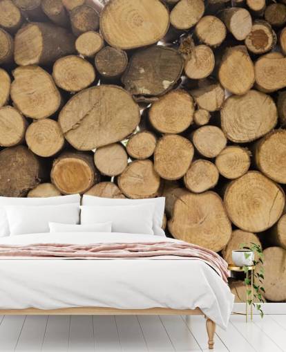 Piles of Logs Wallpaper Mural Piles of Logs Wallpaper Mural