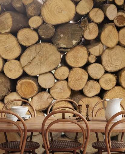 Papel pintado Montones de troncos Papel pintado Montones de troncos