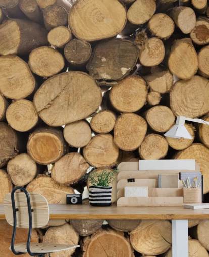 Papel pintado Montones de troncos Papel pintado Montones de troncos
