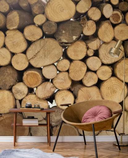 Pilhas de troncos Wallpaper Mural Pilhas de troncos Wallpaper Mural