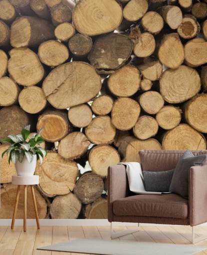 Bunker af Logs Tapet Mural Bunker af Logs Tapet Mural