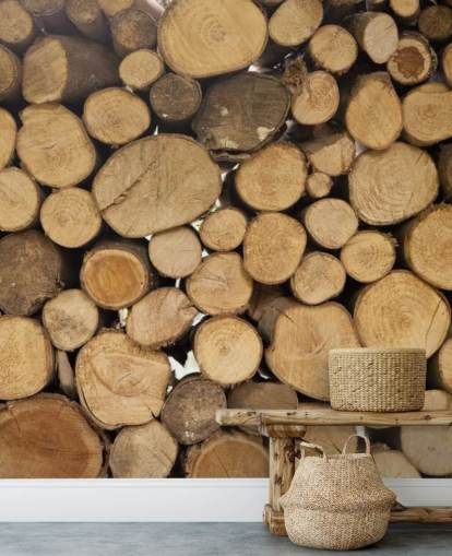 Papel pintado Montones de troncos