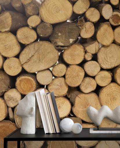 Papel pintado Montones de troncos