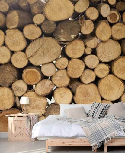 Piles of Logs Wallpaper Mural Piles of Logs Wallpaper Mural