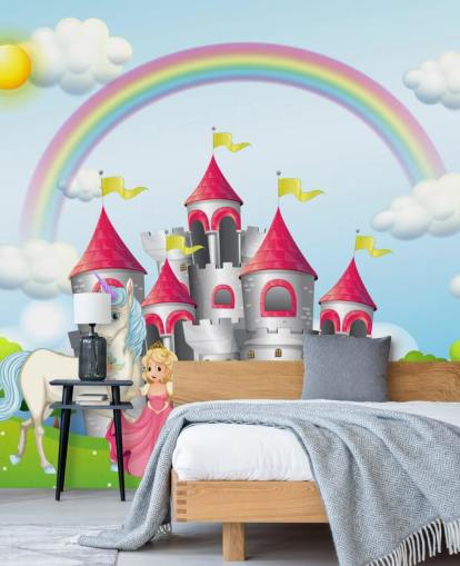 unicorn, princess and castle wallpaper unicorn, princess and castle wallpaper