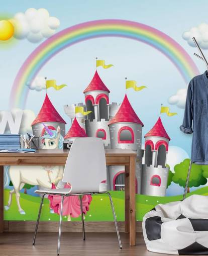 unicorn, princess and castle wallpaper unicorn, princess and castle wallpaper