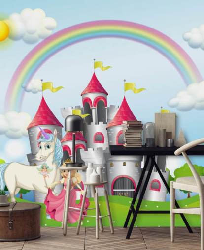 unicorn, princess and castle wallpaper unicorn, princess and castle wallpaper