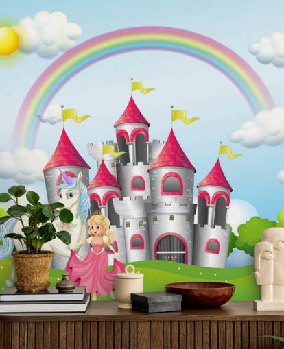 unicorn, princess and castle wallpaper unicorn, princess and castle wallpaper