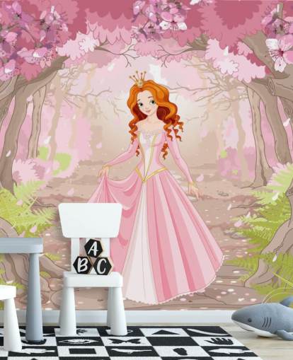 roze bos met prachtig prinsessenbehang roze bos met prachtig prinsessenbehang