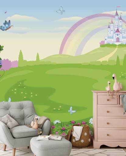 prinsespaleis in sprookjesland behang