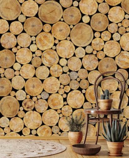 Papier peint Log Pile Papier peint Log Pile
