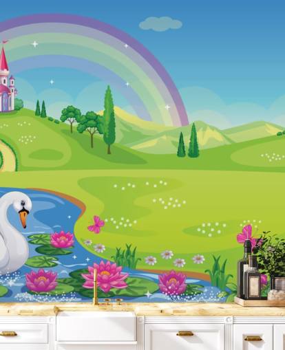 Prinzessin Palace, Schwan und Regenbogen Tapete