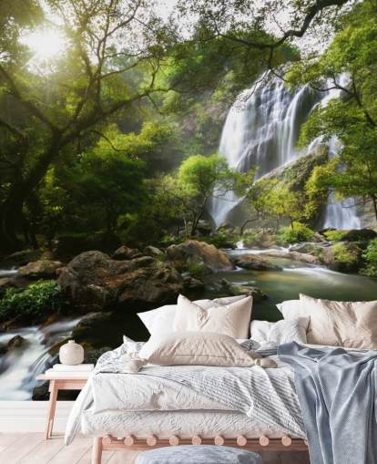 mountain waterfall and stream photo wallpaper mountain waterfall and stream photo wallpaper