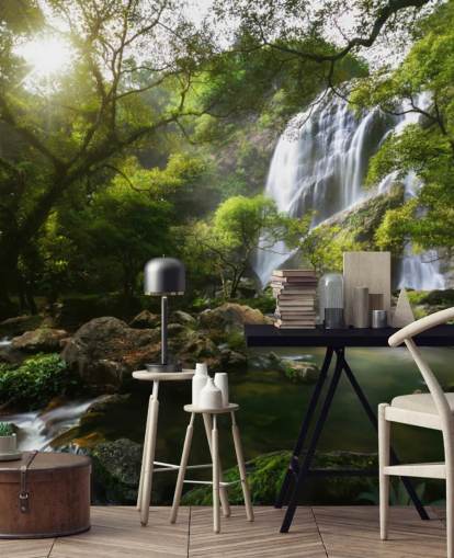 cachoeira da montanha e papel de parede da foto