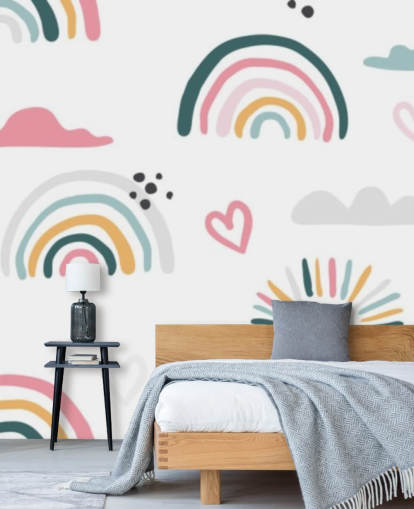 pastellfarbene Regenbogen-Kritzeltapete pastellfarbene Regenbogen-Kritzeltapete