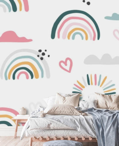 fondo de pantalla pastel Rainbow Doodles