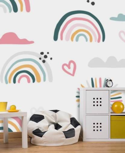 pastel rainbow doodles wallpaper