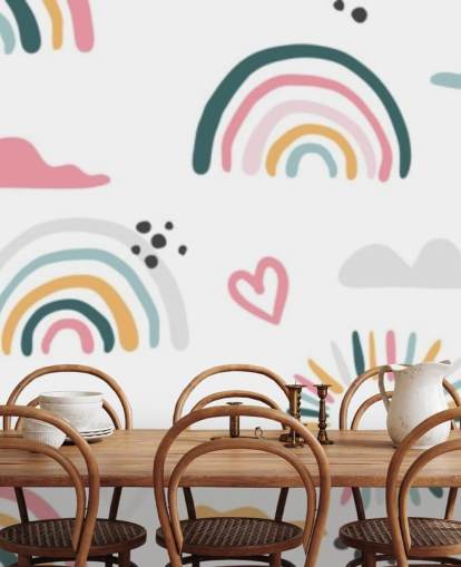 fondo de pantalla pastel Rainbow Doodles