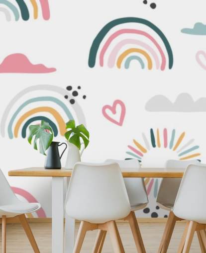 pastel rainbow doodles wallpaper