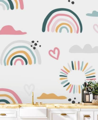 fondo de pantalla pastel Rainbow Doodles fondo de pantalla pastel Rainbow Doodles