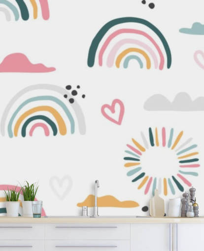 carta da parati pastel rainbow doodles carta da parati pastel rainbow doodles