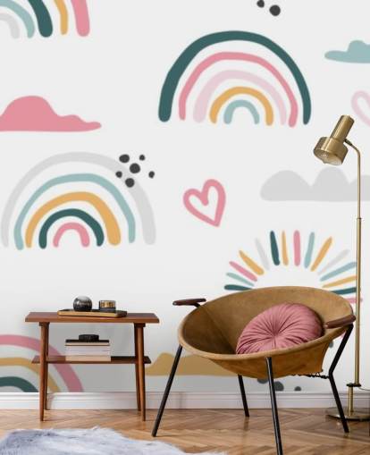 fondo de pantalla pastel Rainbow Doodles