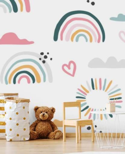 pastel rainbow doodles wallpaper