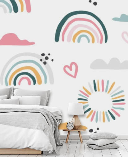 pastel rainbow doodles wallpaper